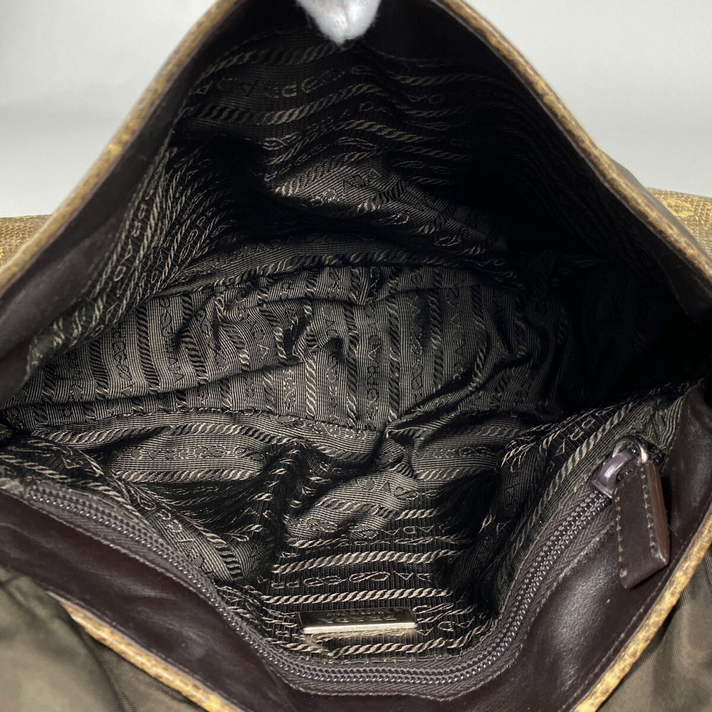 Prada Plate Bag Python Shoulder Brown Embossed Ny… - image 6